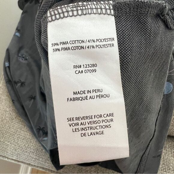 Travis Mathew Shirt Men's Size Large Gray Palm Trees Beer Golf Polo - Picture 5 of 5